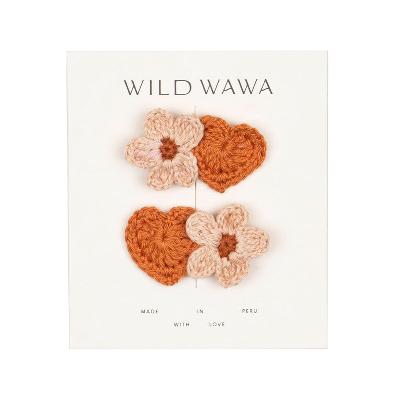 Crochet Clip Set || Desert Rose