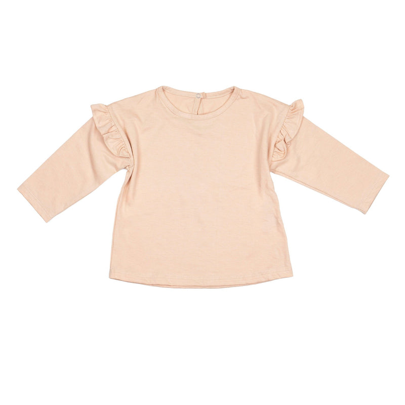 Ruffle Everyday Top || Desert Rose, Girls Knit Top, Wild Wawa - All The Little Bows