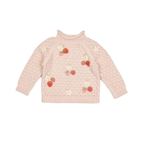 Strawberry Fields Sweater || Pink
