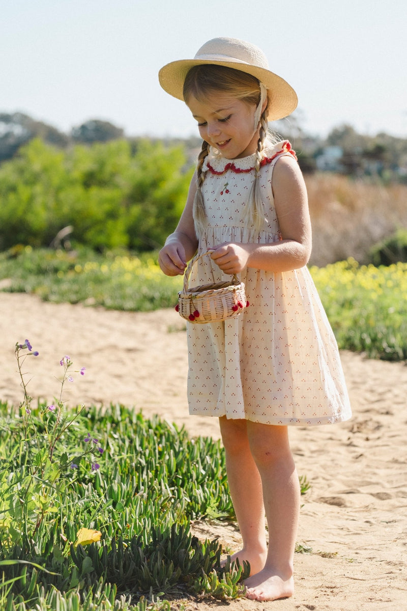 Crochet Collar Dress | Red Dot / Cherry