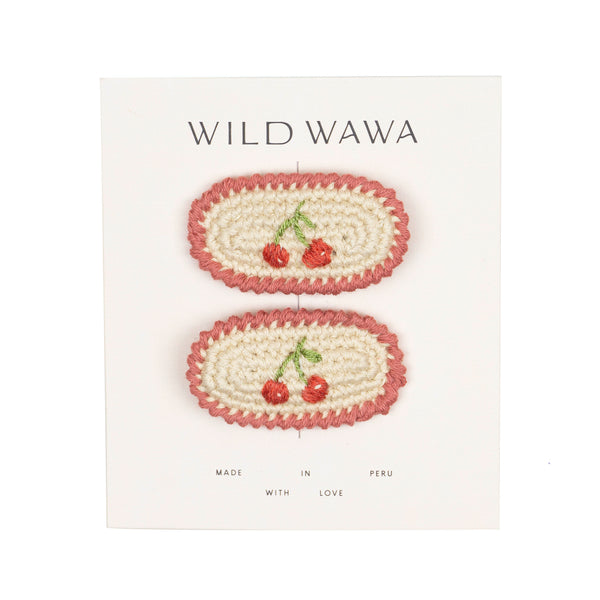 Crochet Clip Set || Red Cherries