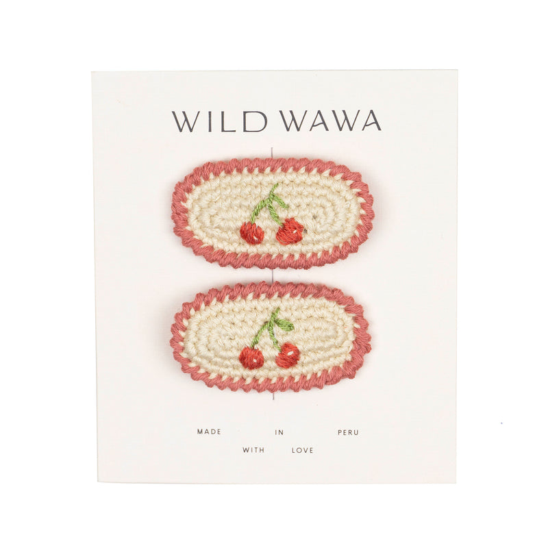 Crochet Clip Set || Red Cherries