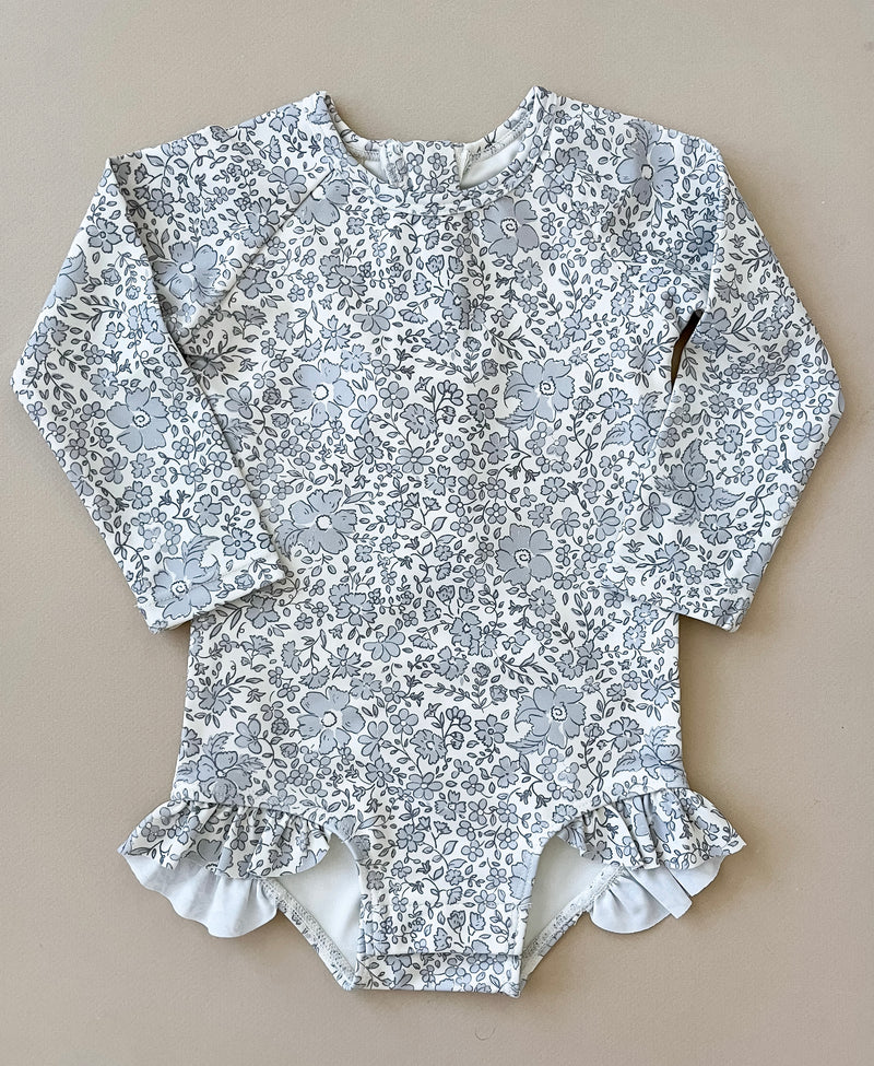 Olivia Rashguard One-Piece || Blue Blossom