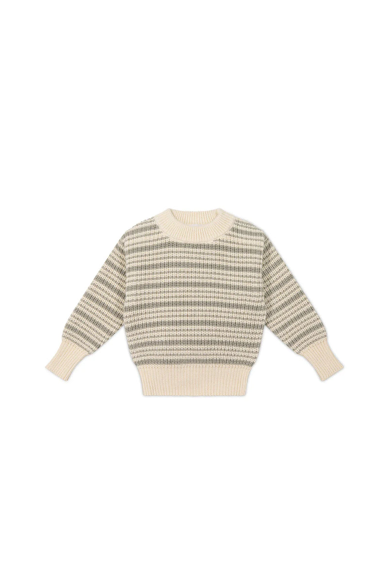 Leon Jumper - Harvest Stripe Moss/Cassava