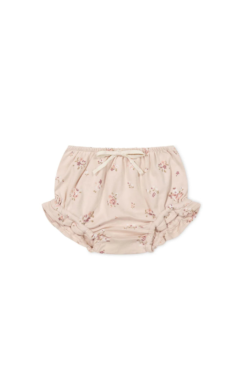 Organic Cotton Frill Bloomer - Petite Fleur Soft Peony