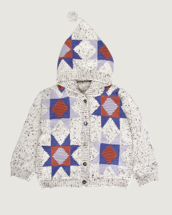 Patchwork Quilt Hooded Jacket | Cobalt