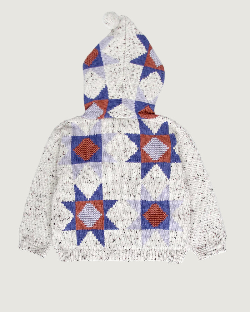 Patchwork Quilt Hooded Jacket | Cobalt