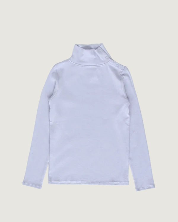 Pima Snap Turtleneck | Heather, Girls T Shirt, Iver & Isla - All The Little Bows