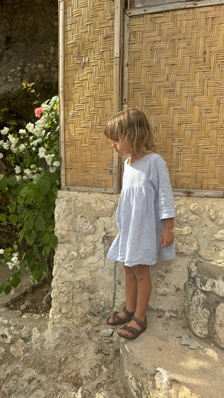 Koa Dress || Pale Indigo, , Illoura the Label - All The Little Bows