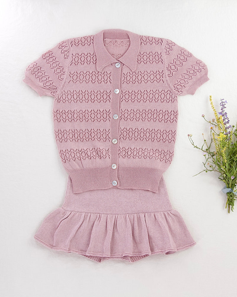 Openwork Lace Cardigan || Lilac