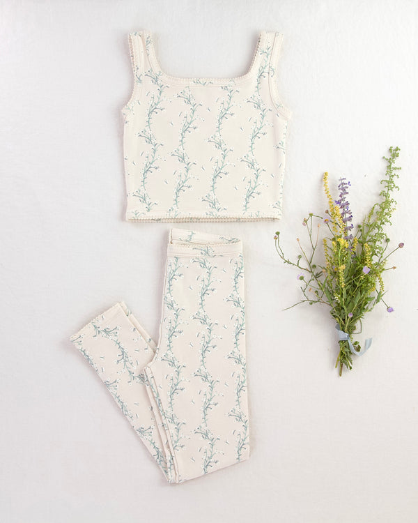 Pima Crop Tank || Linen Trellis