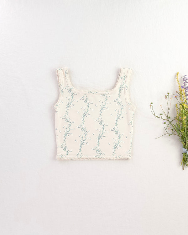 Pima Crop Tank || Linen Trellis