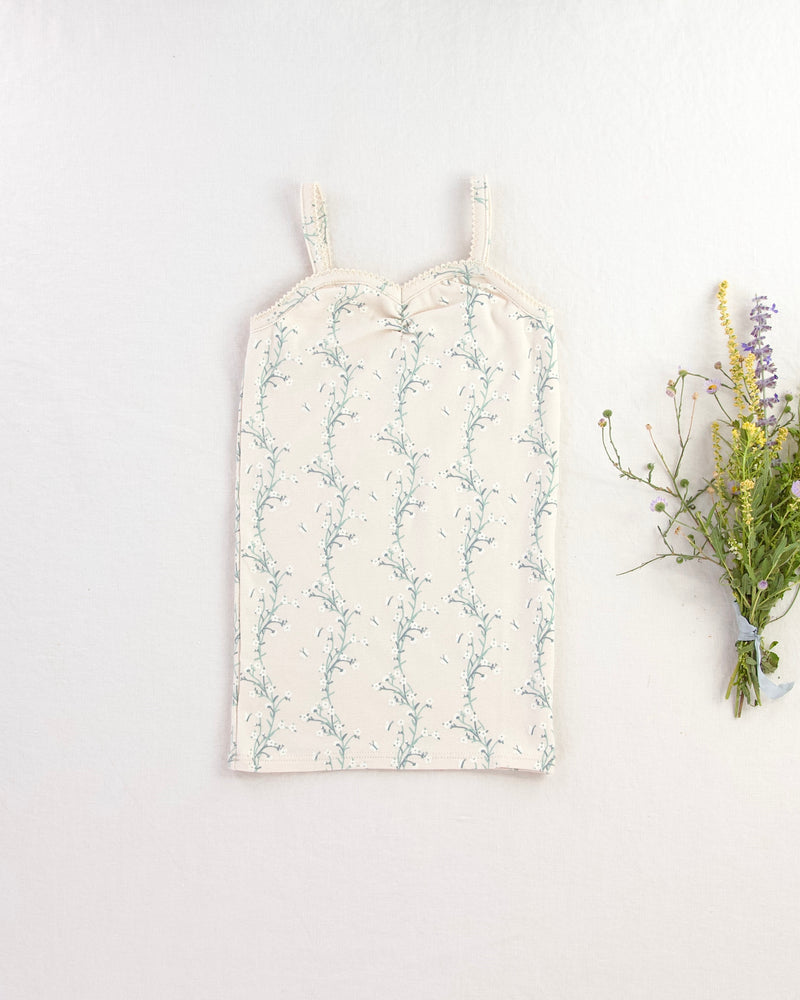 Pima Ruched Camisole || Linen Trellis