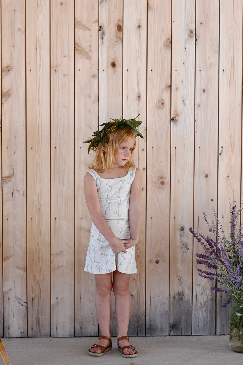 Pima Crop Tank || Linen Trellis