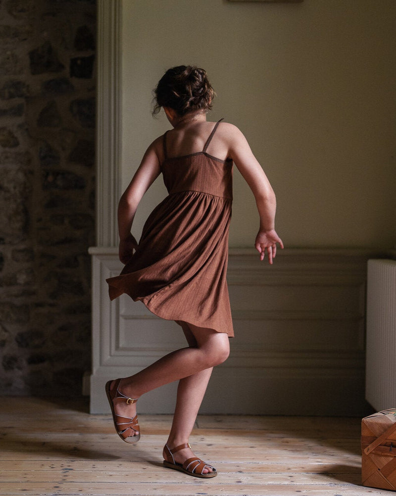 Organic Pointelle Lulu Dress || Cinnamon