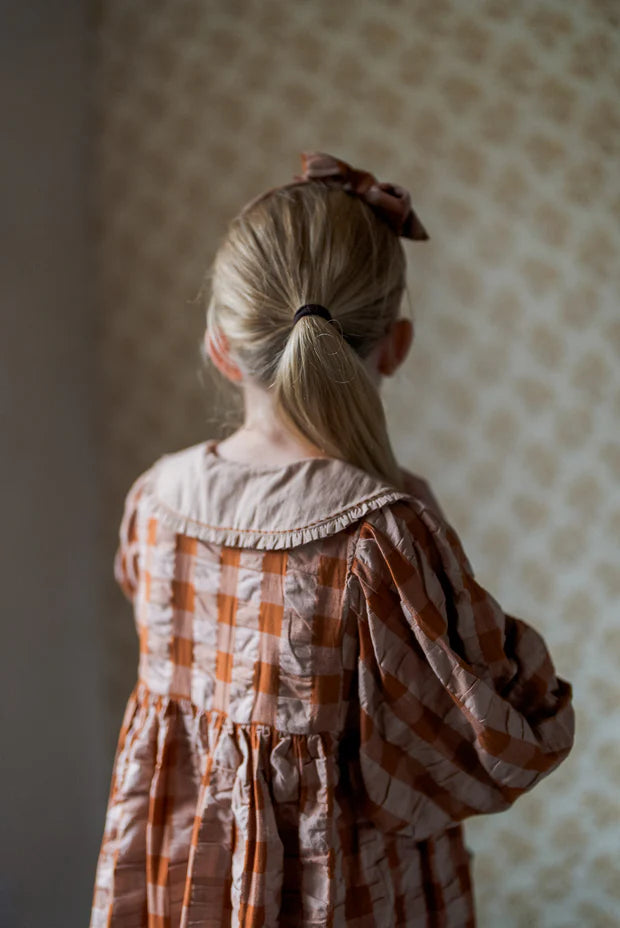 Lottie Dress || Seersucker Gingham in Russet