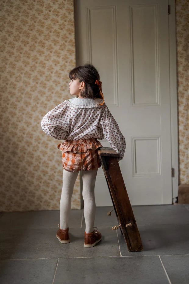 Poppy Frill Bloomers || Seersucker Gingham in Russet