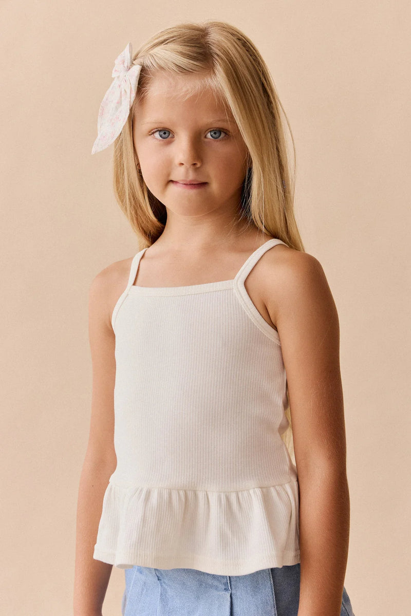Organic Cotton Fine Rib Lillian Top - Parchment
