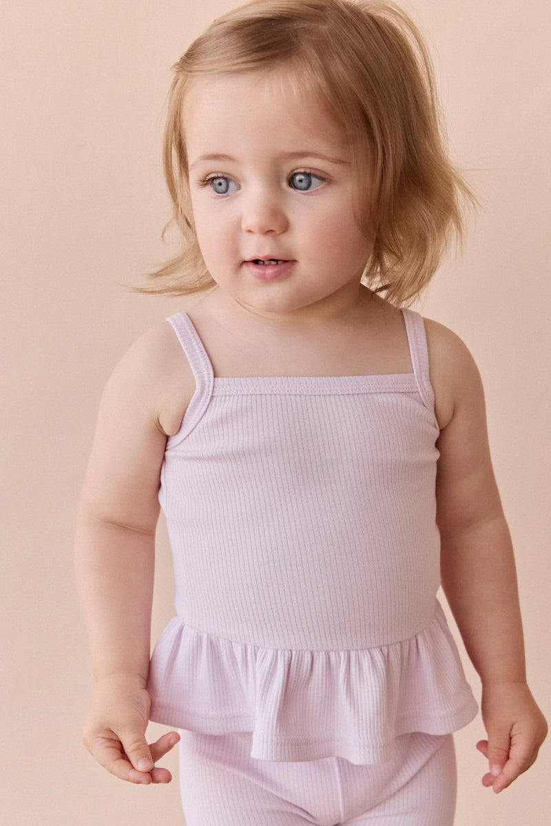 Organic Cotton Fine Rib Lillian Top - Popsicle