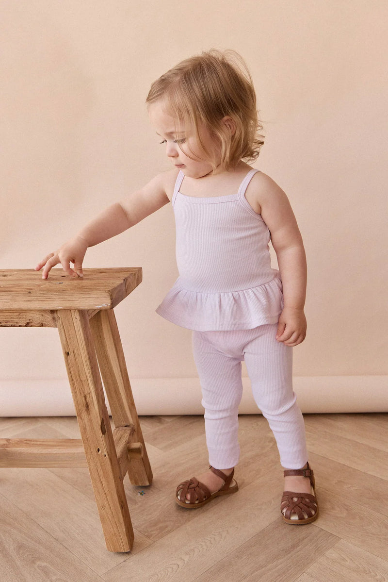 Organic Cotton Fine Rib Everyday Legging - Popsicle