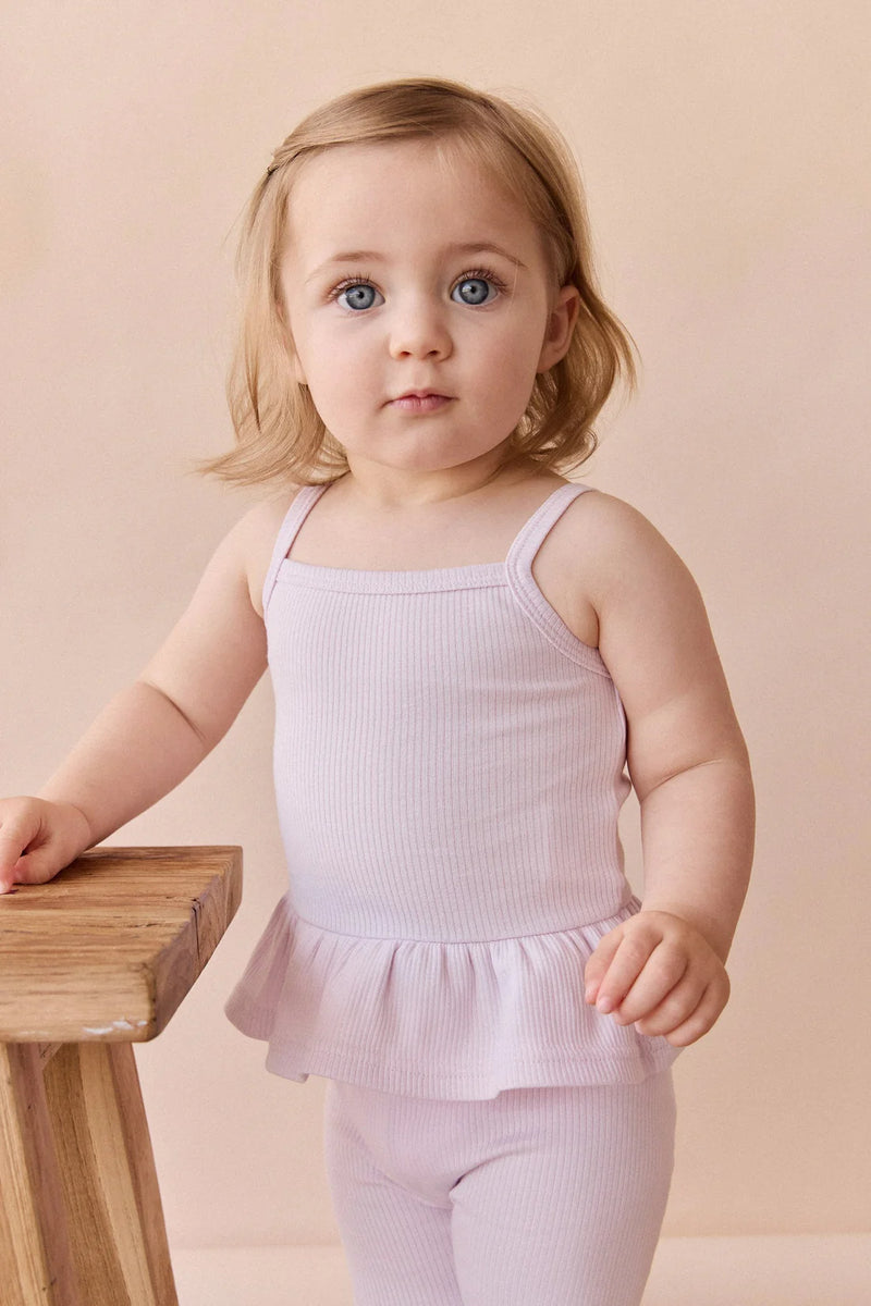Organic Cotton Fine Rib Lillian Top - Popsicle