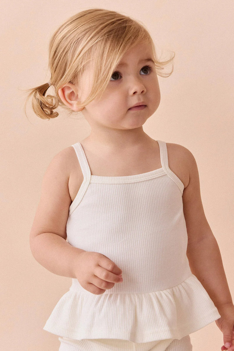 Organic Cotton Fine Rib Lillian Top - Parchment