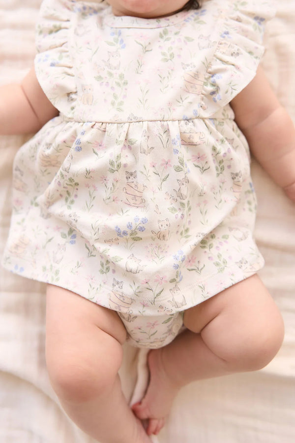 Organic Cotton Elianna Playsuit - Moons Garden Lavender