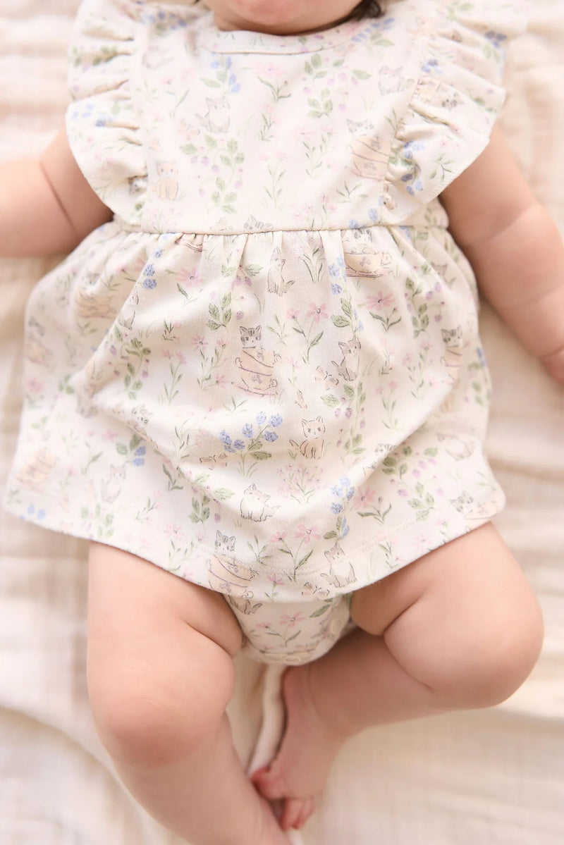 Organic Cotton Elianna Playsuit - Moons Garden Lavender