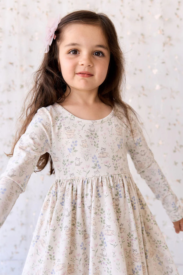 Organic Cotton Tallulah Dress - Moons Garden Lavender