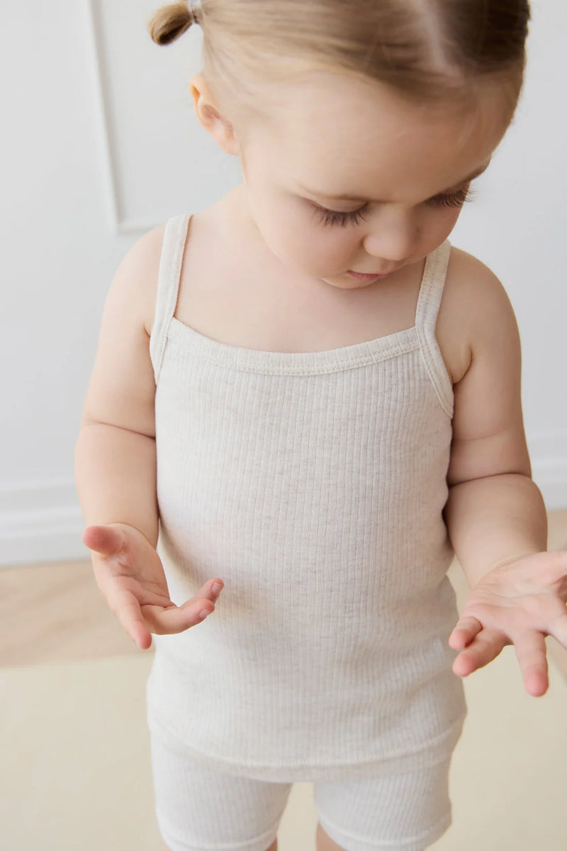 Organic Cotton Modal Singlet - Oatmeal Marle