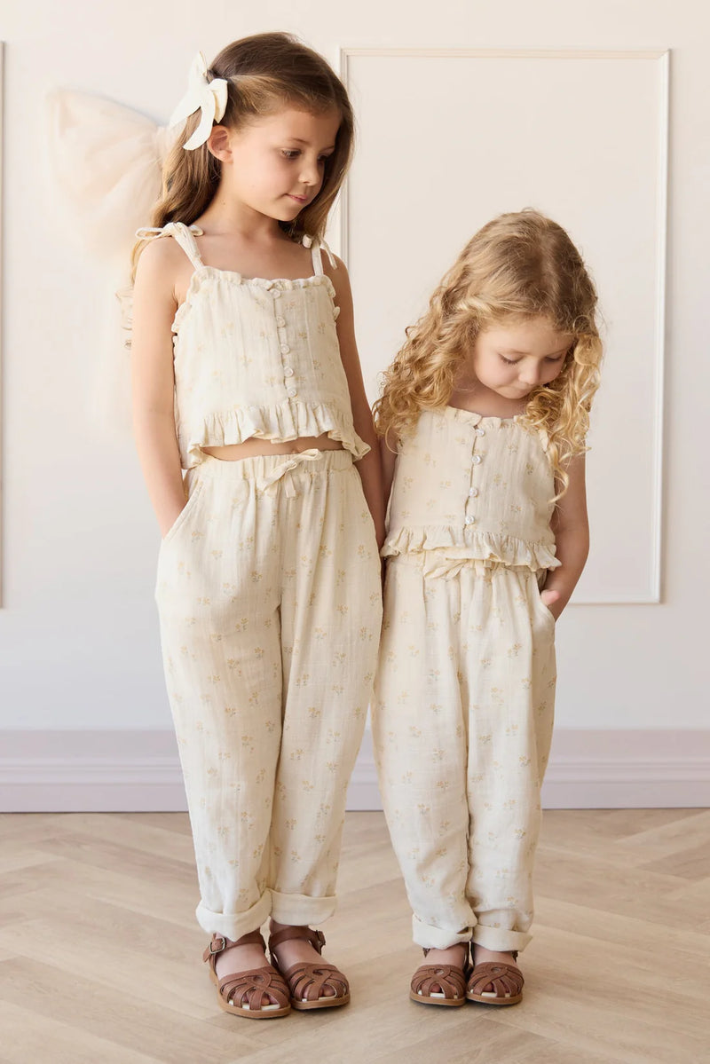 Organic Cotton Muslin Cordelia Pant - Pauline Chamomile