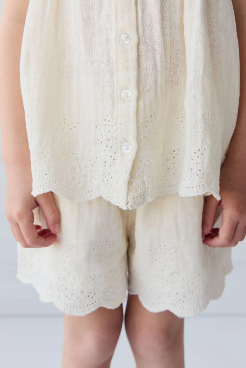 Organic Cotton Muslin Anja Short - Parchment