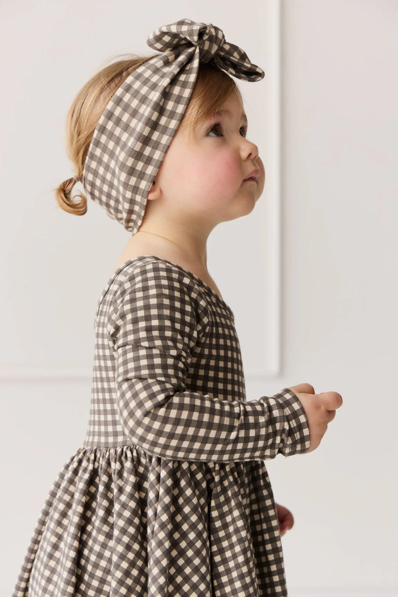 Organic Cotton Tallulah Dress - Mini Gingham Bistre