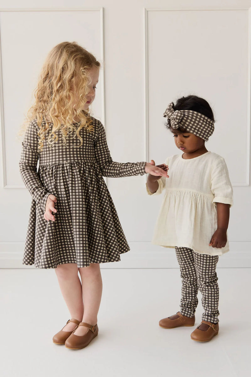 Organic Cotton Everyday Legging - Mini Gingham Bistre