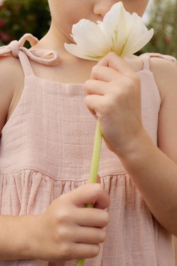 Organic Cotton Muslin Briella Top - Chalky Pink