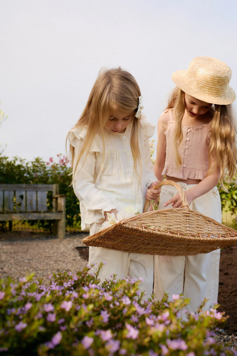 Organic Cotton Muslin Mirabel Top - Chalky Pink