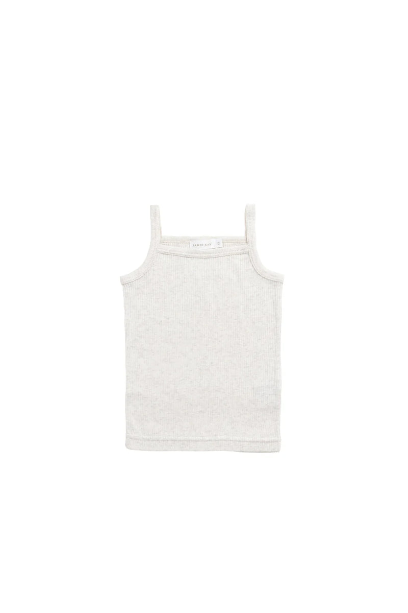 Organic Cotton Modal Singlet - Oatmeal Marle
