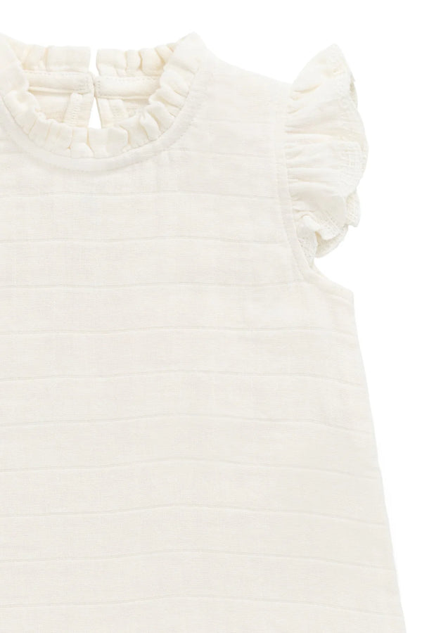 Organic Cotton Muslin Edith Top - Parchment
