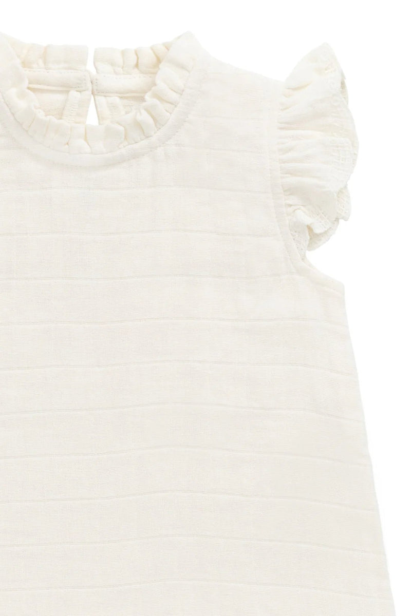 Organic Cotton Muslin Edith Top - Parchment, , Jamie Kay - All The Little Bows