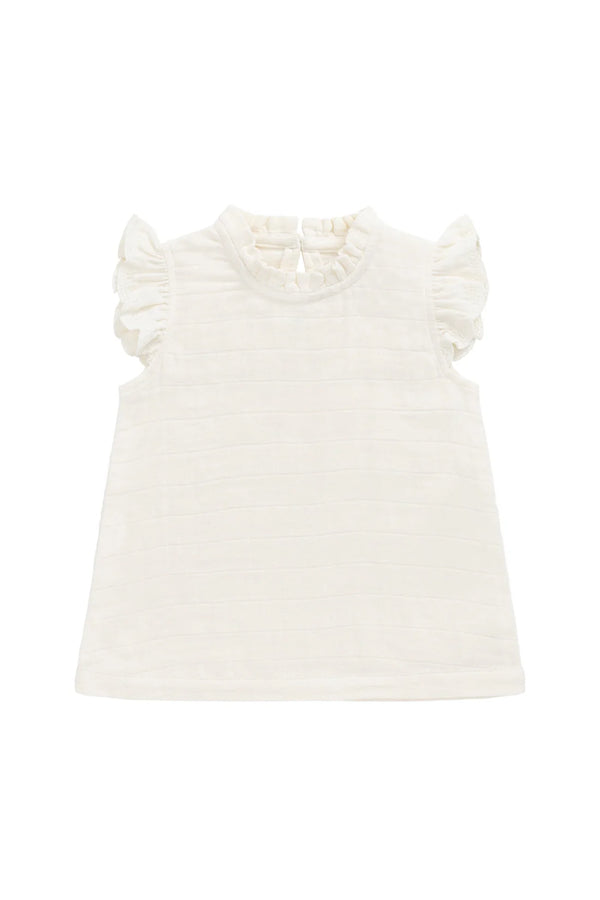Organic Cotton Muslin Edith Top - Parchment