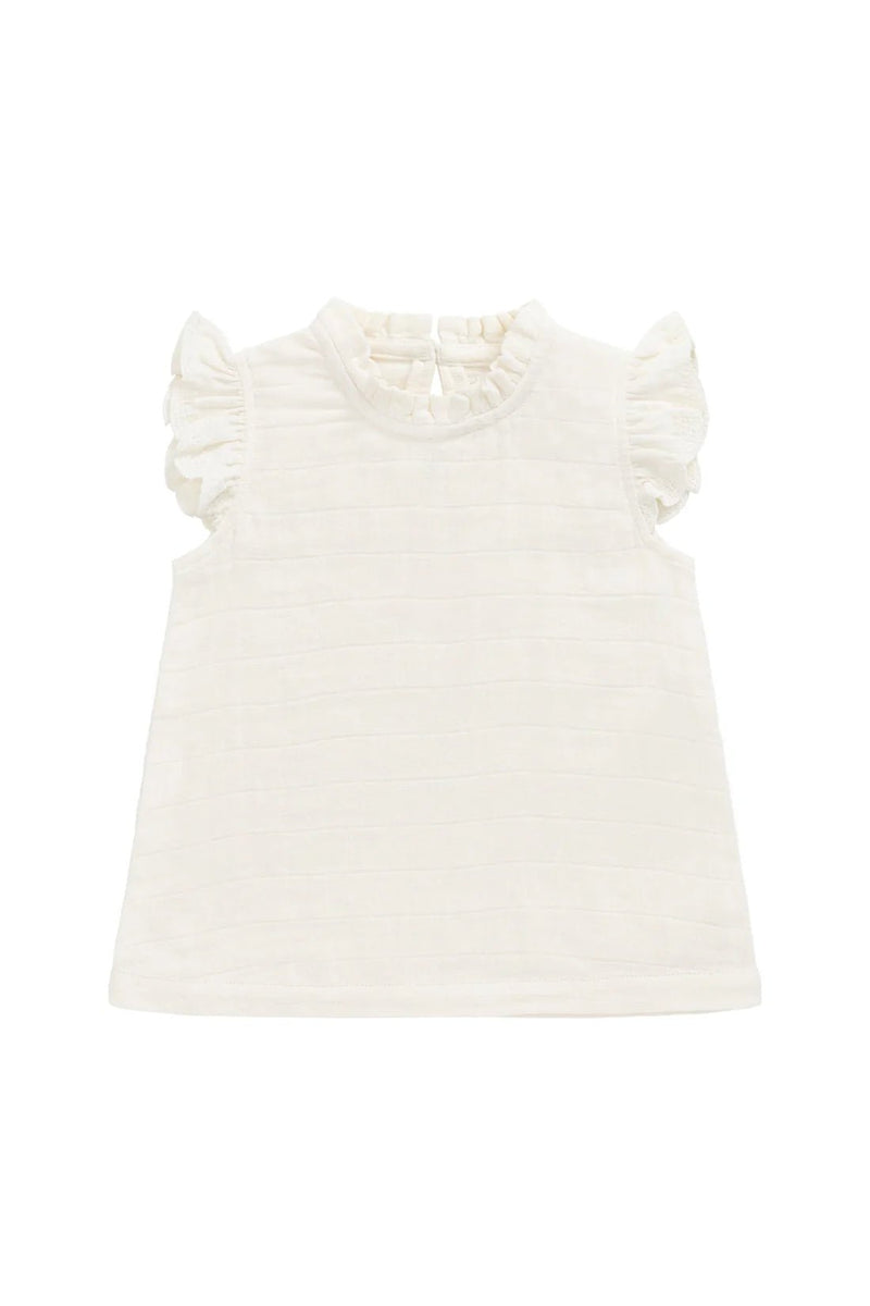 Organic Cotton Muslin Edith Top - Parchment, , Jamie Kay - All The Little Bows