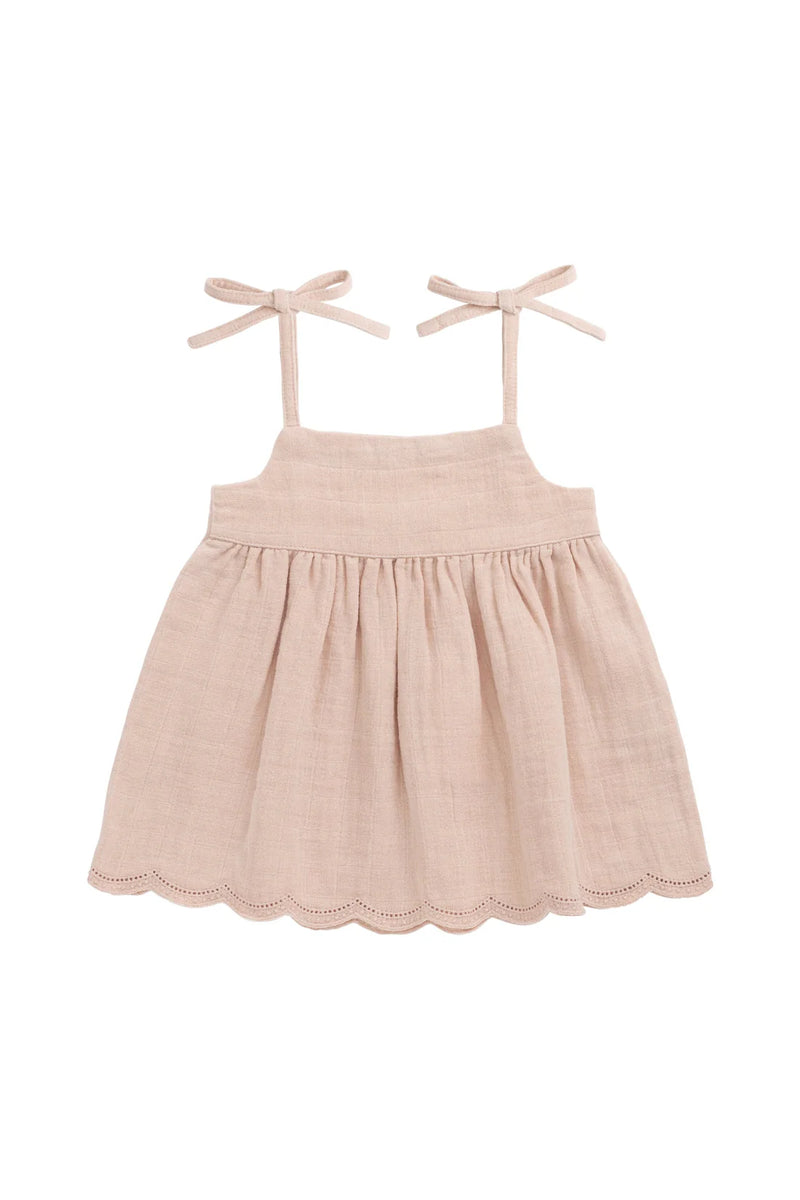Organic Cotton Muslin Briella Top - Chalky Pink