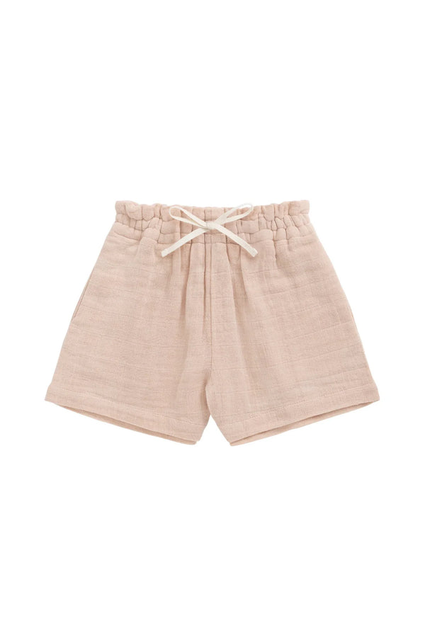 Organic Cotton Muslin Elodie Short - Chalky Pink