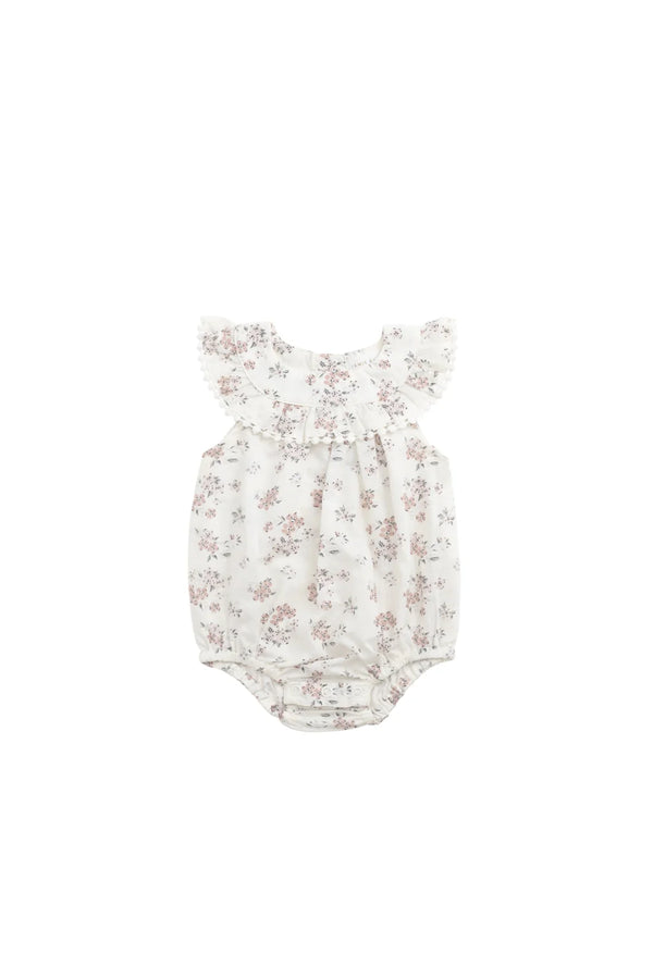 Organic Cotton Annabella Romper - Selena Blush