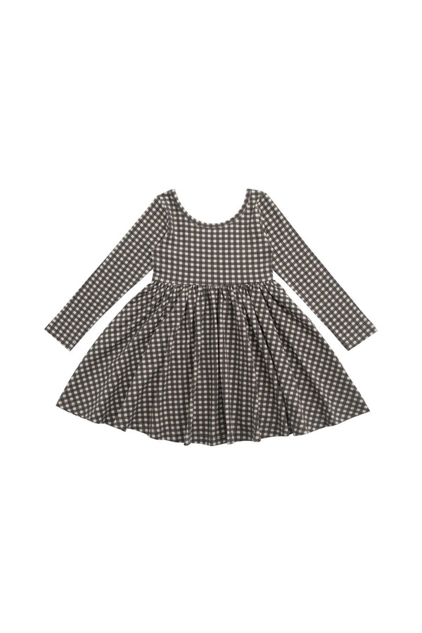 Organic Cotton Tallulah Dress - Mini Gingham Bistre