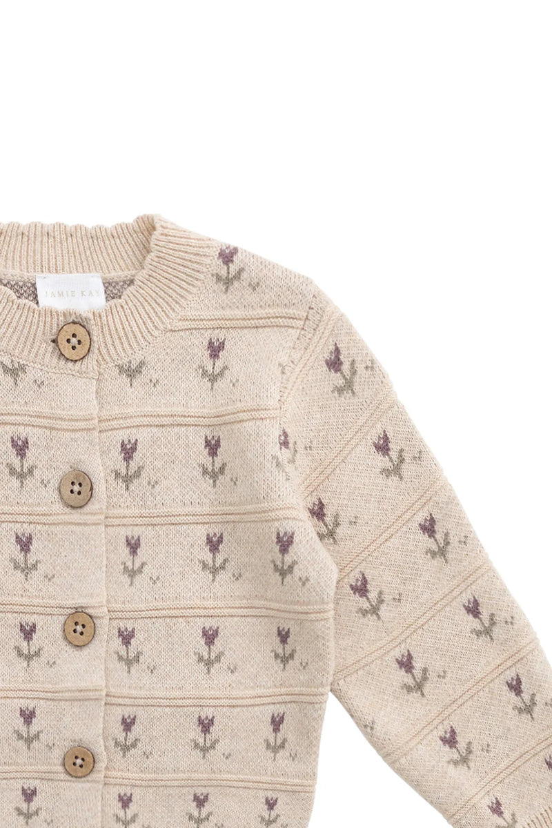 Penny Knitted Cardigan - Penny Flower Jacquard