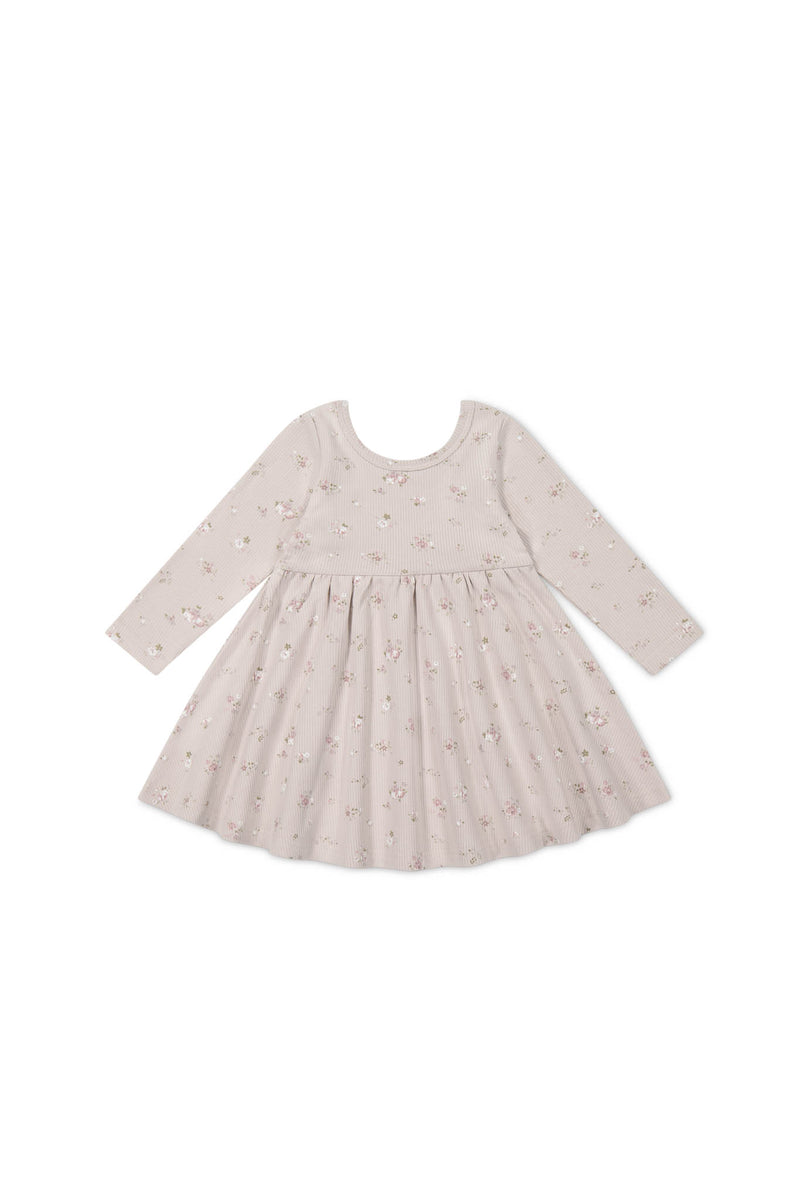 Organic Cotton Fine Rib Tallulah Dress - Petite Fleur Violet