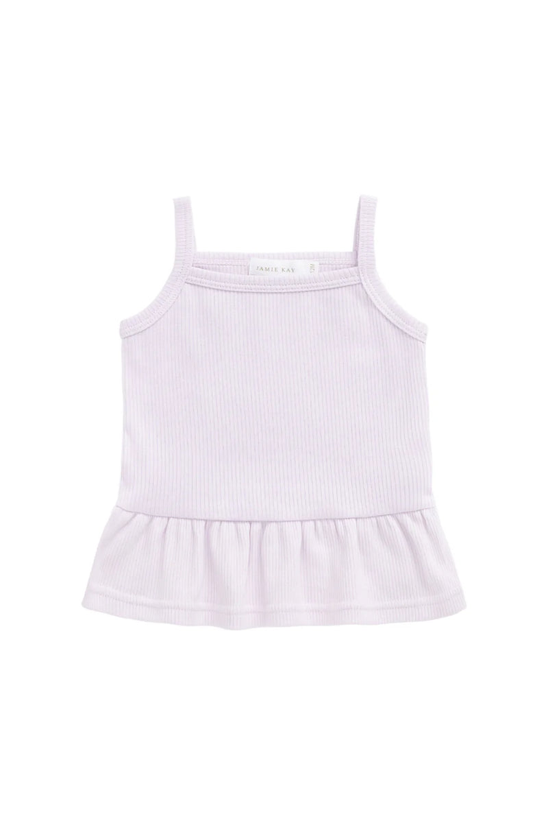 Organic Cotton Fine Rib Lillian Top - Popsicle