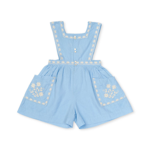 Clara Romper | Airy Blue Linen