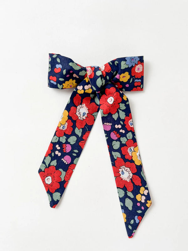 Long Tail Liberty Fabric Hair Bow | Betsy Meadow